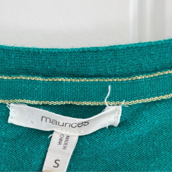 Maurices Kelly Green Lightweight Long Sleeve V-Neck ButtonUp Cardigan Size Small - Picture 4 of 5